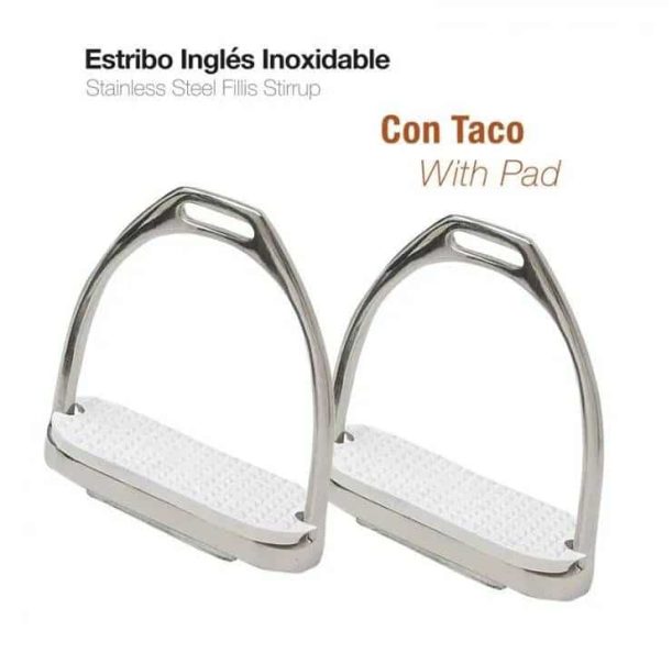 Estribo Inglés Inox Con Taco A01-14A 12Cm