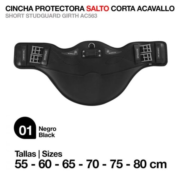 CINCHA PROTECTORA SALTO CORTA ACAVALLO AC563 NEGRO
