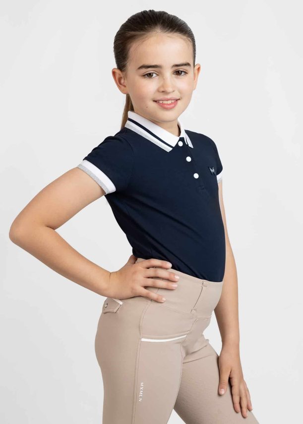 polo maximilian YR Glint Polo Shirt (Navy) - Imagen 4