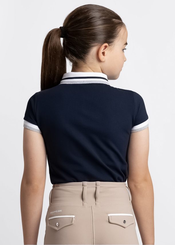 polo maximilian YR Glint Polo Shirt (Navy) - Imagen 5