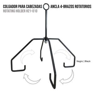 COLGADOR PARA CABEZADAS ANCLA 4-BRAZOS ROTATORIOS NEGRO