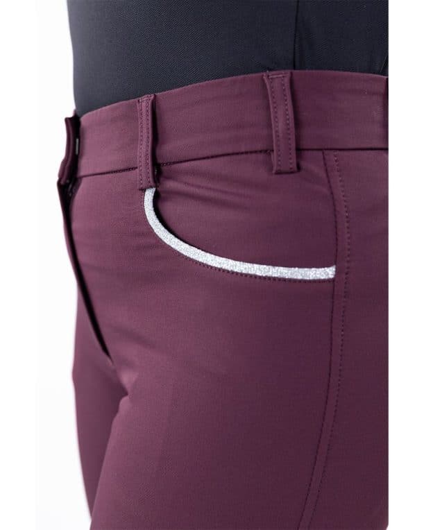Pantalon harcour Jaltika  de montar con sistema grip rodilla (Berenjena) - Imagen 3
