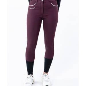 Pantalon harcour Jaltika  de montar con sistema grip rodilla (Berenjena)